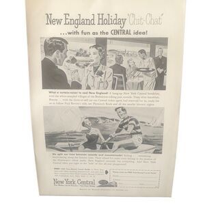 Vintage 1952 New York Central New England Holiday Ad Advertisement